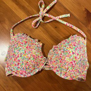Victoria Secret multicolor confetti underwire bikini top 34DD